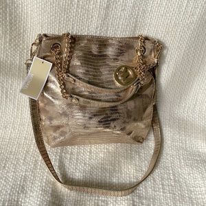 Gold leather Michael Kors purse